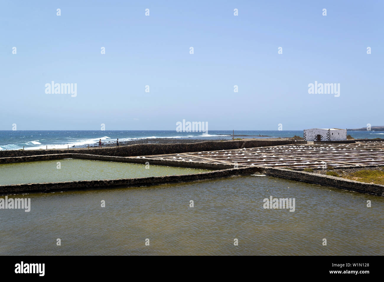 Salines El Carmen à Caleta de Fuste à Las Salinas. Fuerteventura, Îles Canaries, Espagne Banque D'Images