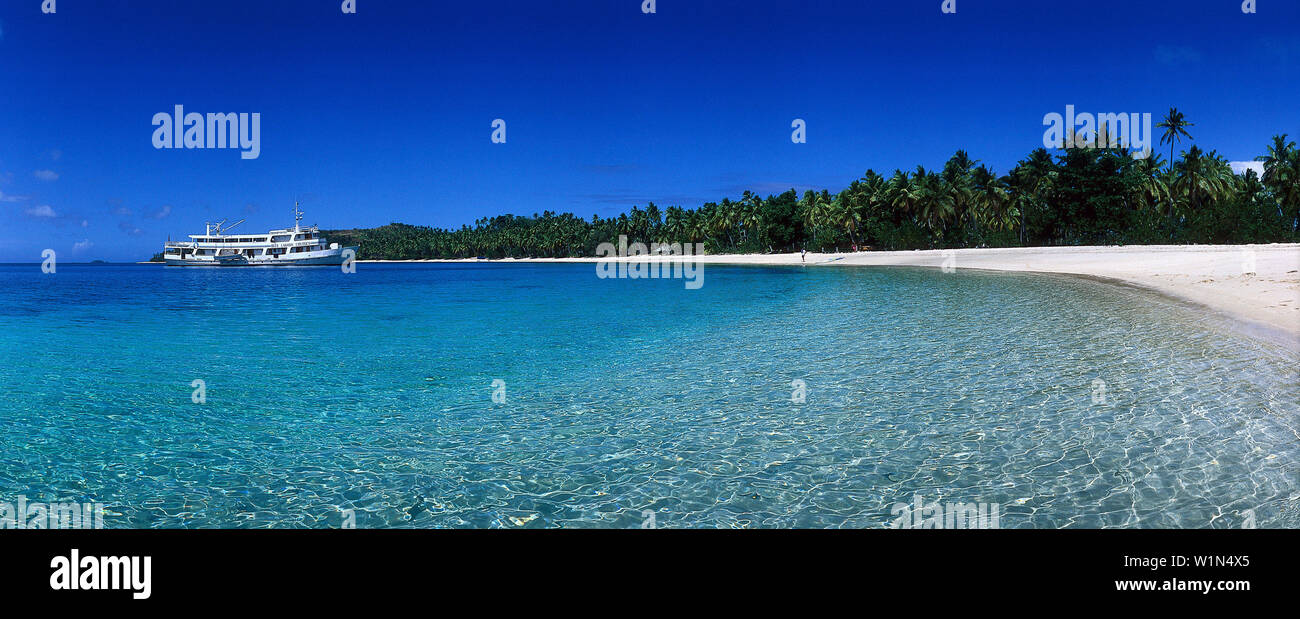 Blue Lagoon Cruises Cruiseship MV Nanuya Lailai Island Princess, Nanuya, Yasawa Island Group, Fiji, South Pacific Banque D'Images