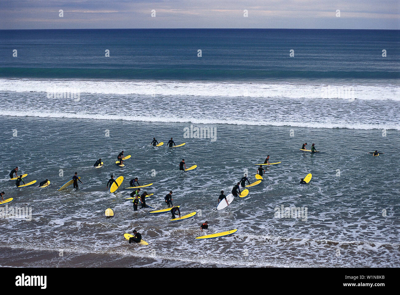 Cours d'entraînement de Surf, Gr. Ocean Road, Victoria, Australie Anglesea Banque D'Images