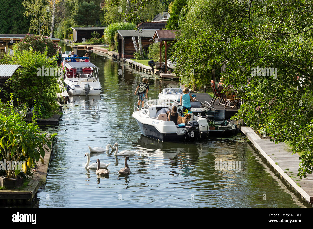 La petite Venise, Canal à Berlin Rahnsdorf Banque D'Images