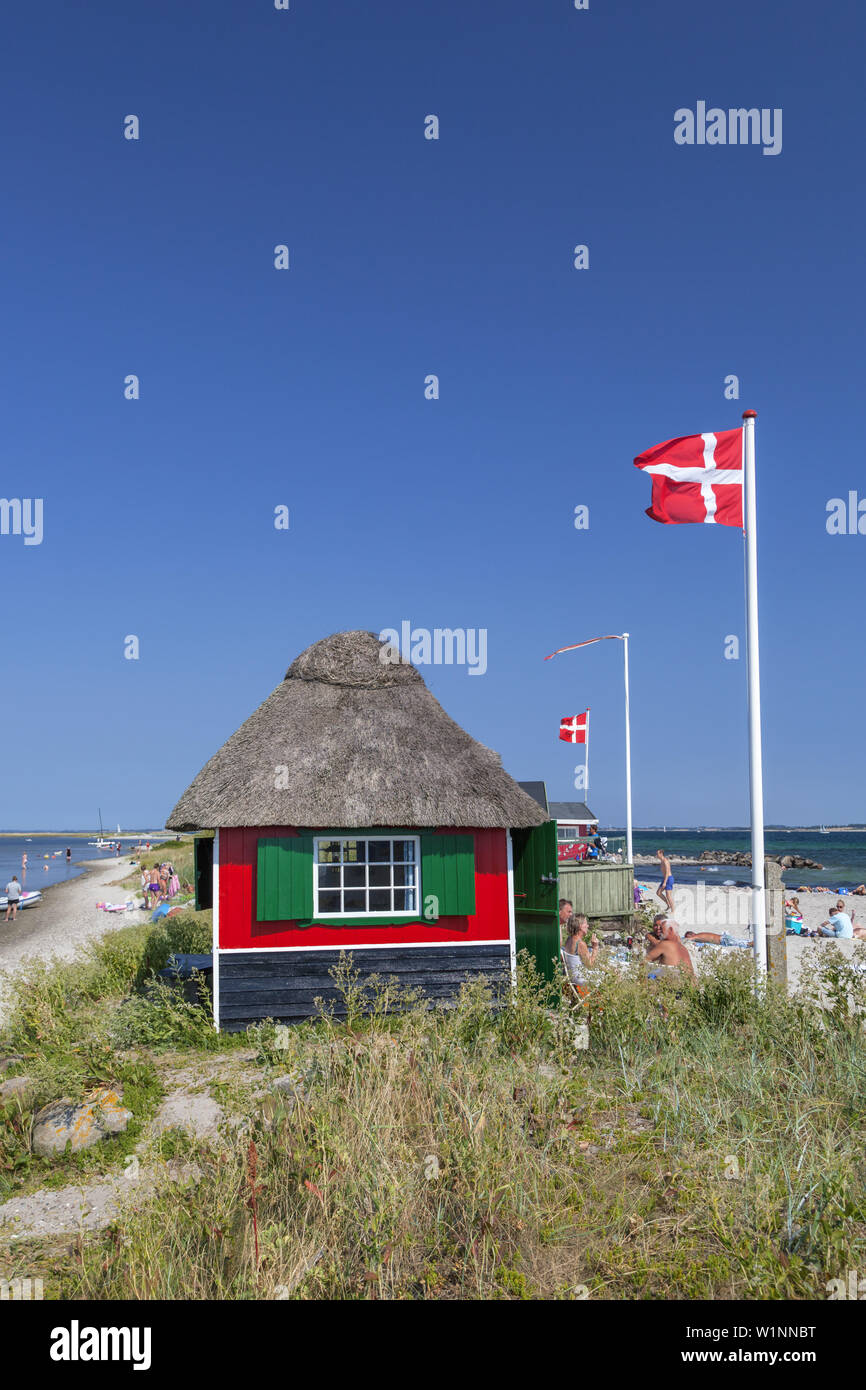 Chalet de la plage de l'île, Erikshale ærø, Marstal, au sud de la Fionie, archipel des îles de la mer du sud du Danemark, Danemark du Sud, Danemark, Scandinavie, Northe Banque D'Images