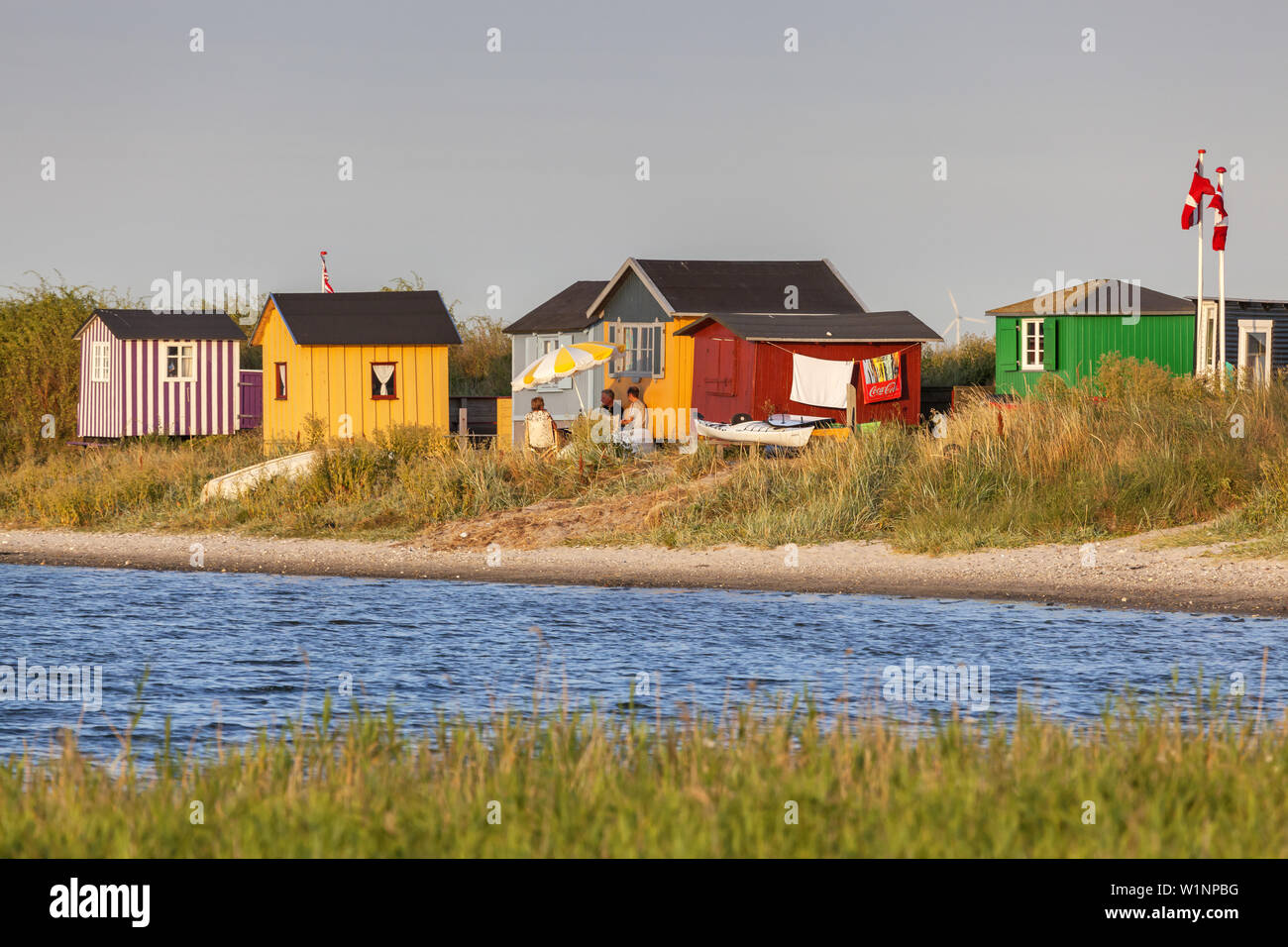 Chalet de la plage de l'île, Erikshale ærø, Marstal, au sud de la Fionie, archipel des îles de la mer du sud du Danemark, Danemark du Sud, Danemark, Scandinavie, Northe Banque D'Images