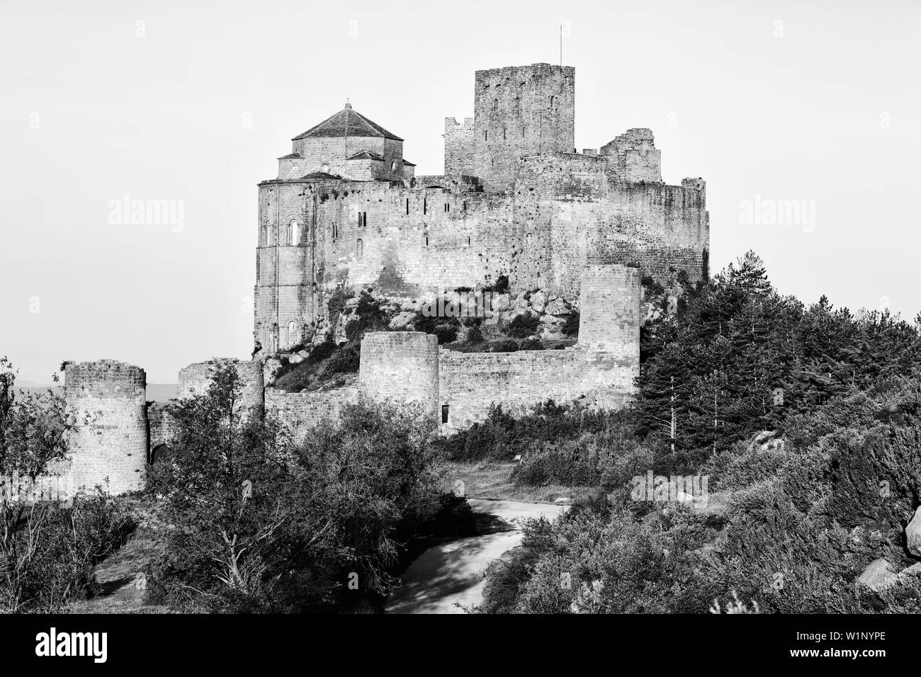 Le Château de Loarre, près de Loarre, la Province d'Huesca, Aragon, Espagne. Le château roman est parmi les plus anciennes de l'Espagne, datant principalement du 11ème et 12ème cen Banque D'Images