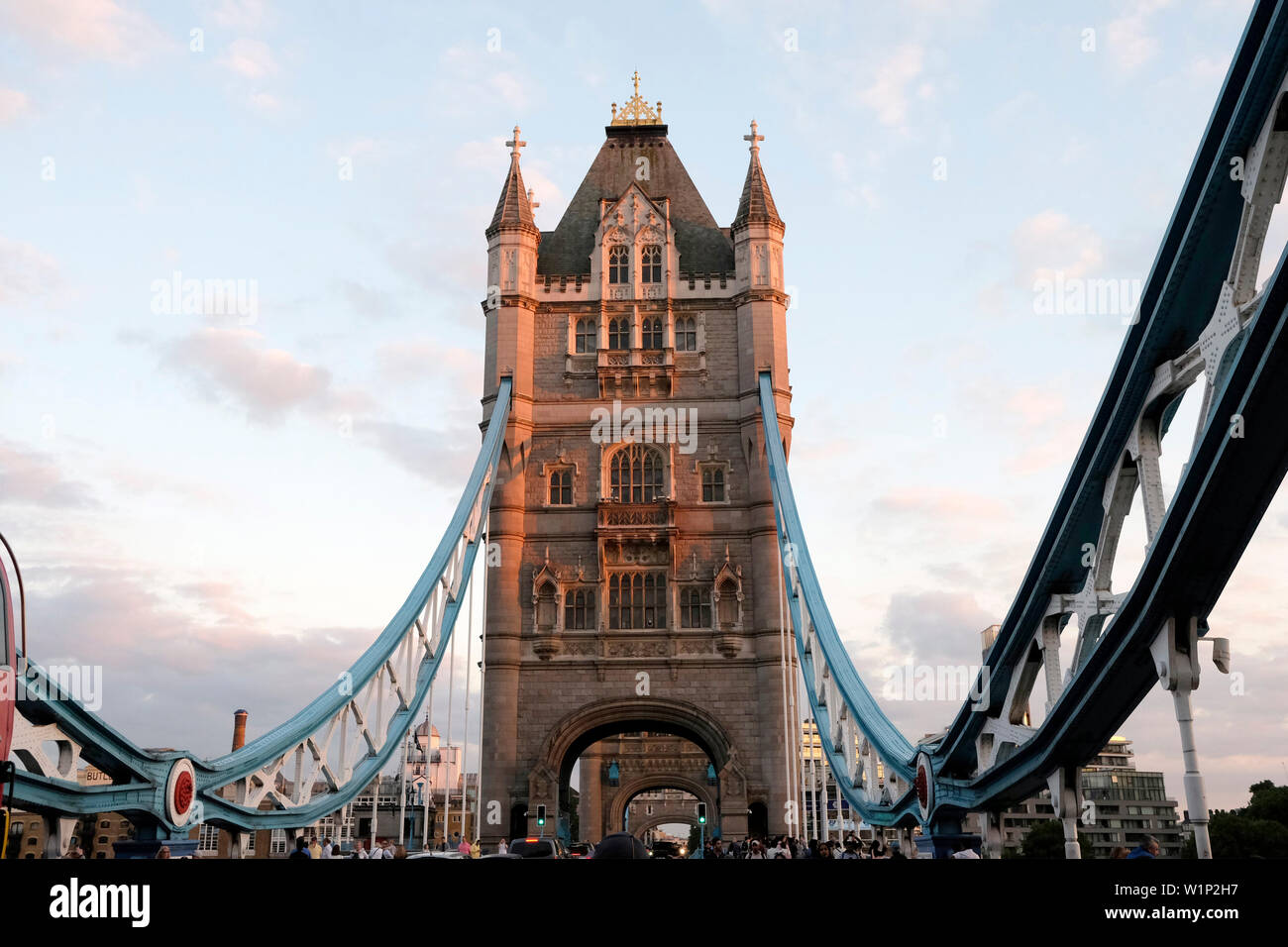 Une vue rapprochée de Tower Bridge, London, UK Banque D'Images