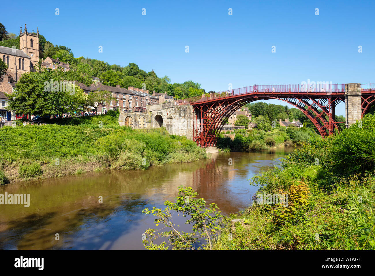 Pont d'Ironbridge Gorge d'ironbridge pont de fer, Shropshire angleterre GO UK Europe Banque D'Images