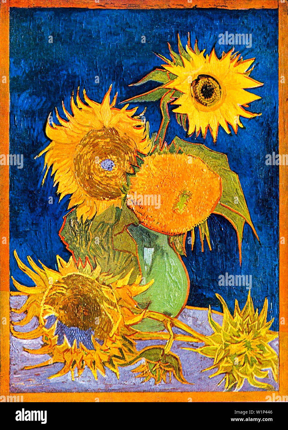 Posterlounge Les Tournesols Tableau en verre acrylique de Vincent van Gogh 50 x 70 cm Jaune Tableaux Décoration murale : Vincent van Gogh