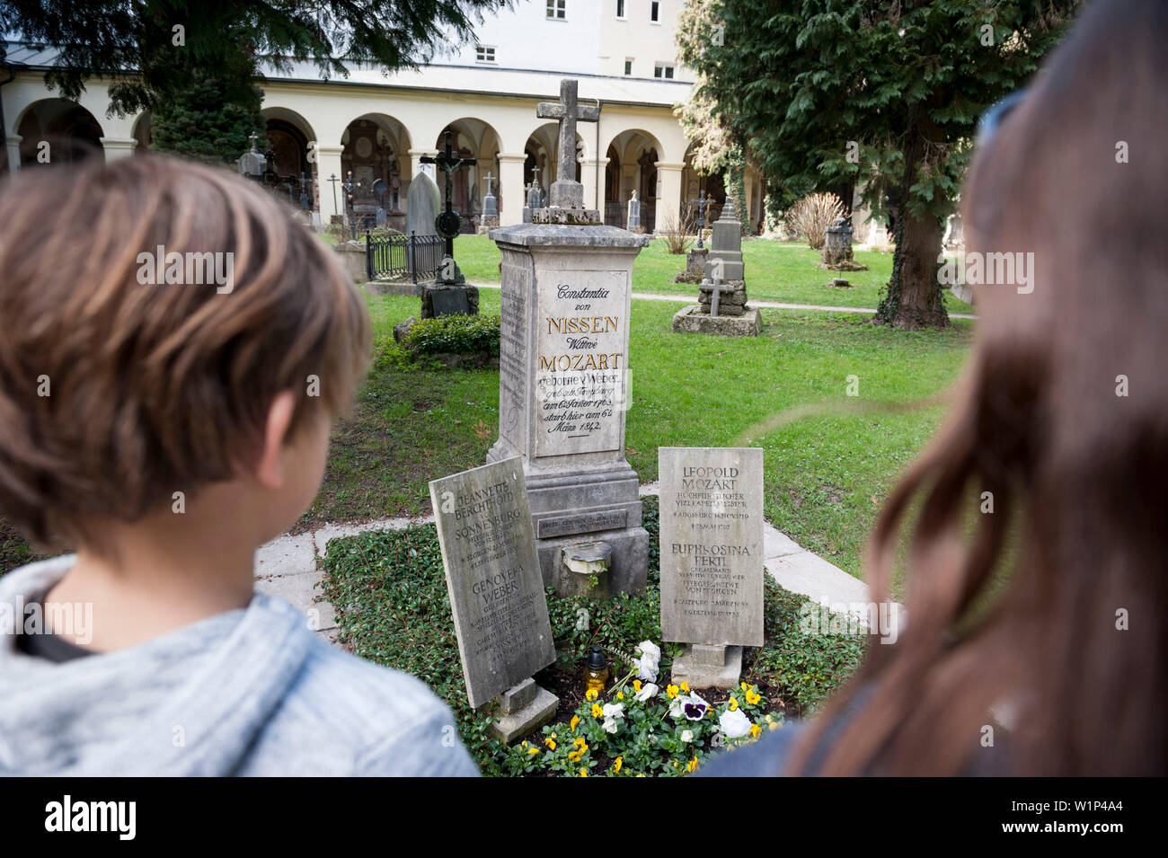Famille de Mozart, cimetière, chuchyard, cimetière, vieille ville, centre historique de la ville, Salzburg, Autriche, Europe Banque D'Images