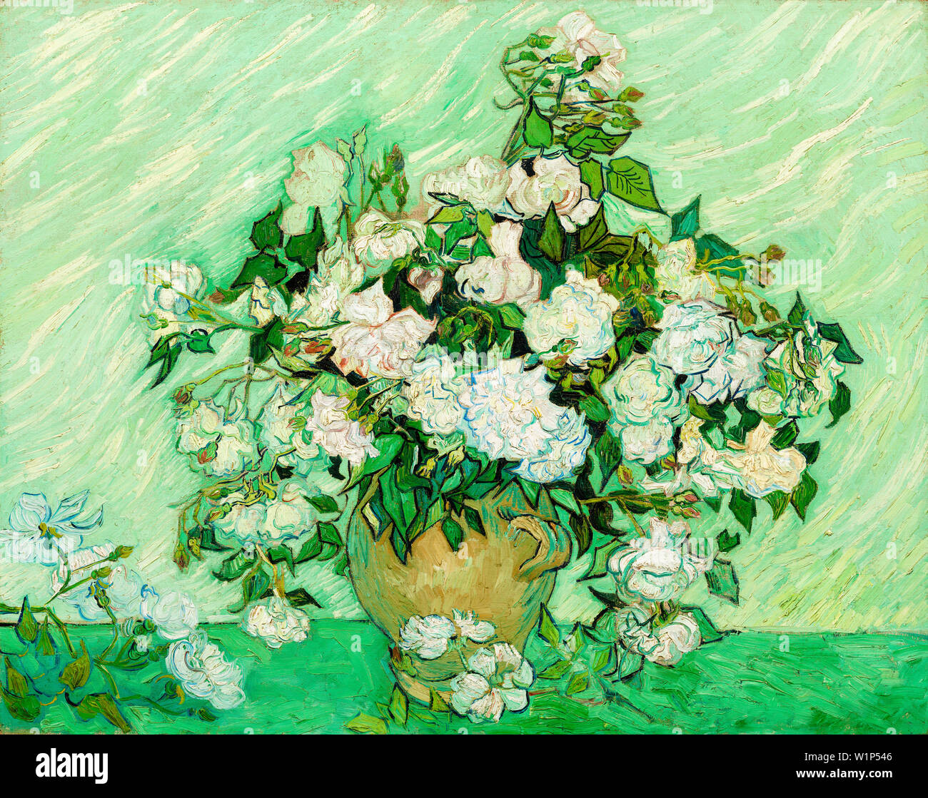 Vincent Van Gogh, Vase avec des Roses Rose, still life peinture, 1890 Banque D'Images