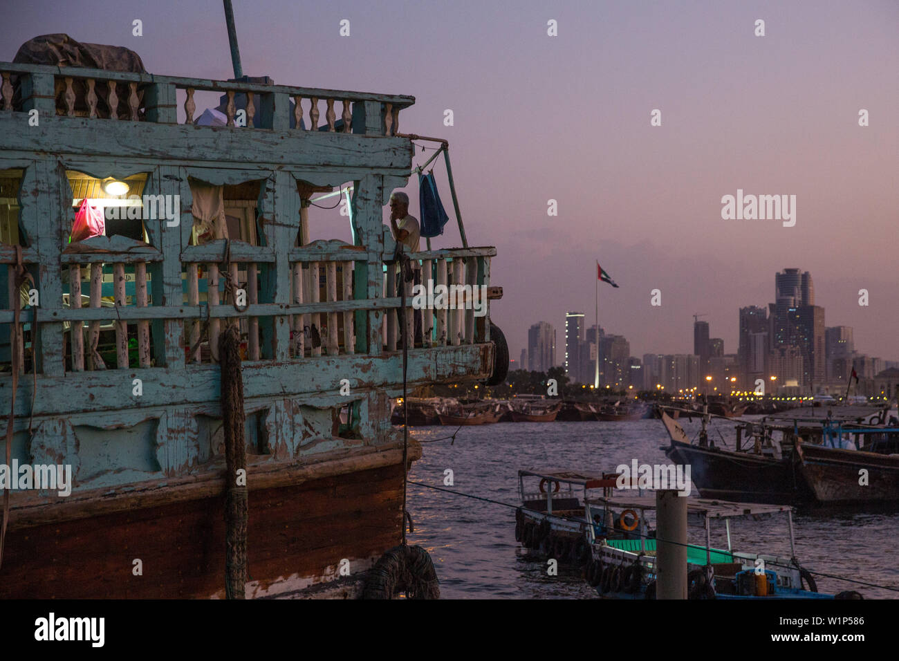 Port de Sharjah, Emirats arabes unis, de l'Asie Banque D'Images