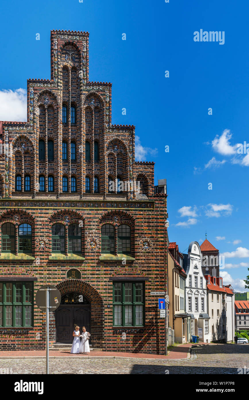 Standesamt, bureau d'enregistrement, de la brique, gothique , Rostock Mecklenburg-Vorpommern Banque D'Images