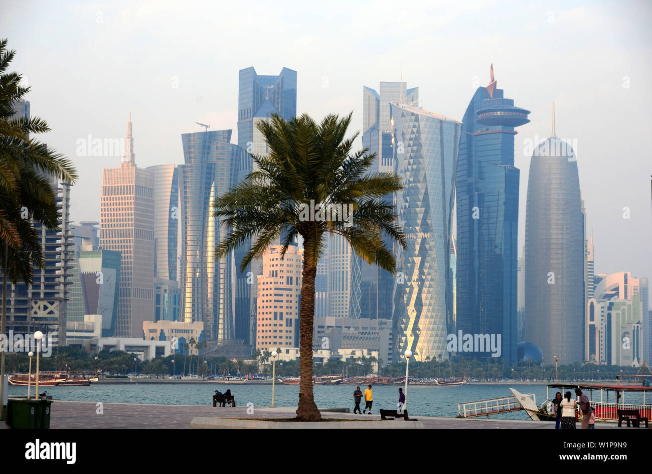 À Corniche, Doha, Qatar Banque D'Images