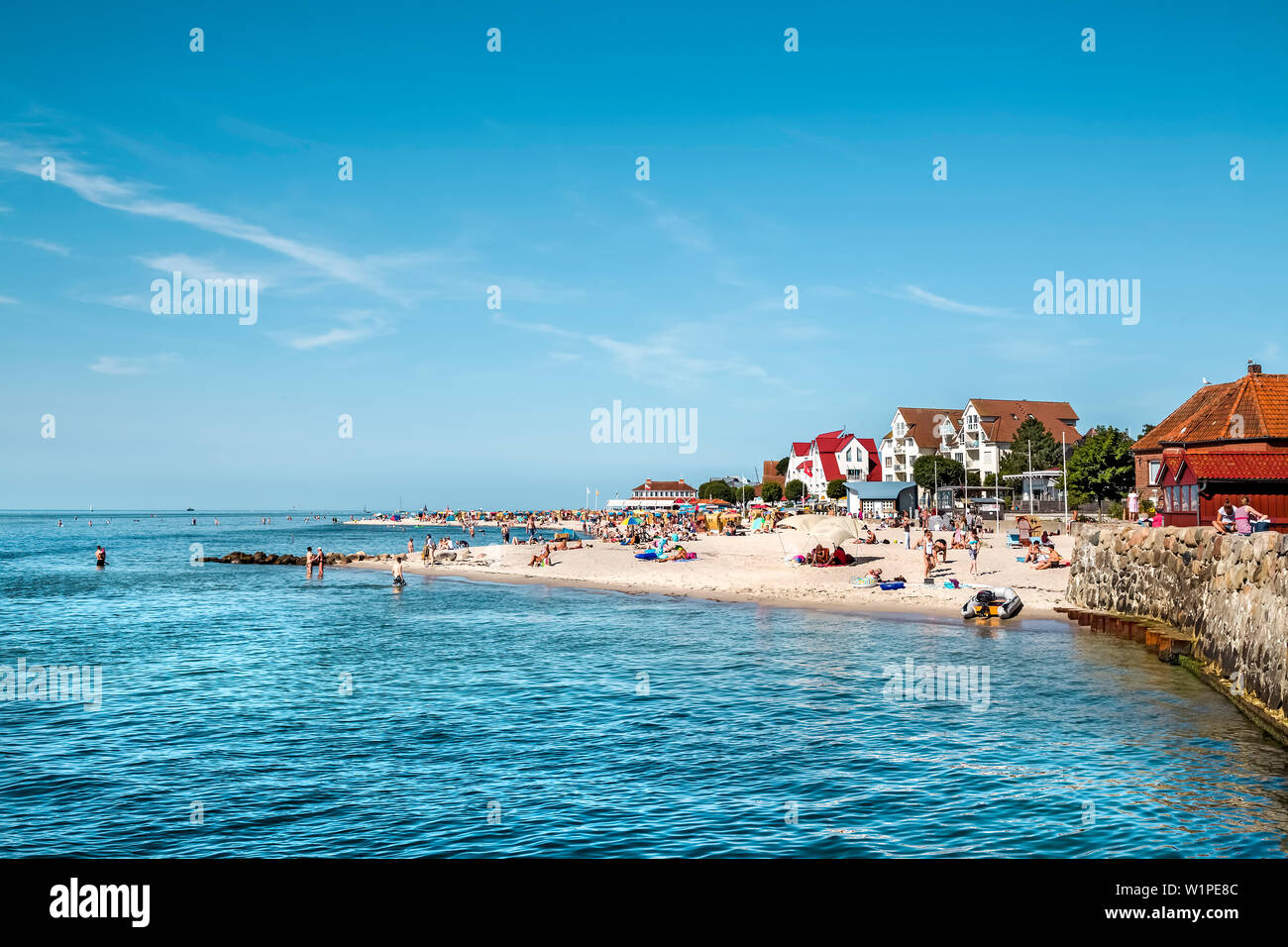 Plage, Laboe, Kiel, côte de la mer Baltique, Schleswig-Holstein, Allemagne Banque D'Images