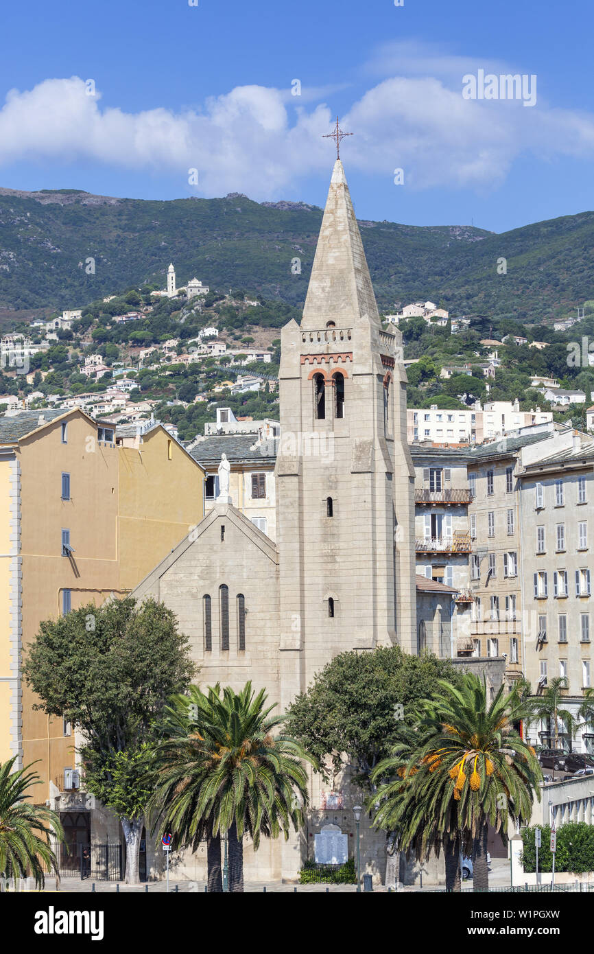 Vue sur la ville de Bastia, à l'Est de la Corse, Corse, France du Sud, France, Europe du Sud, Europe Banque D'Images