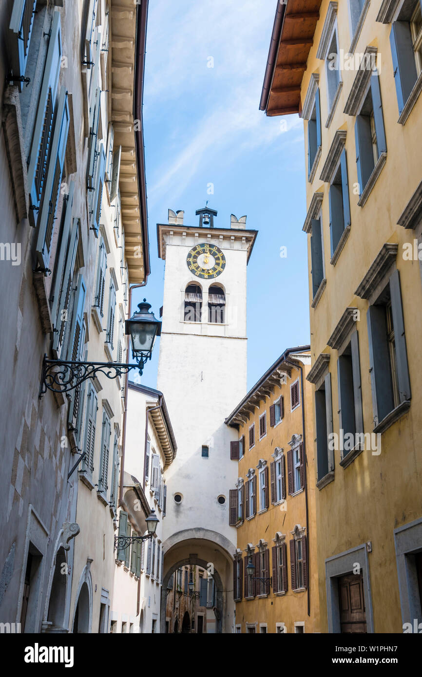 Bell Tower, Vieille Ville, Rovereto, Trentino Alto Adige, Italie Banque D'Images