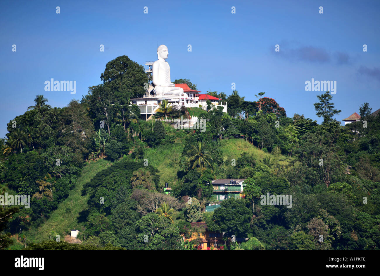 La figure de Bouddha sur Kandy dans les montagnes, au Sri Lanka Banque D'Images