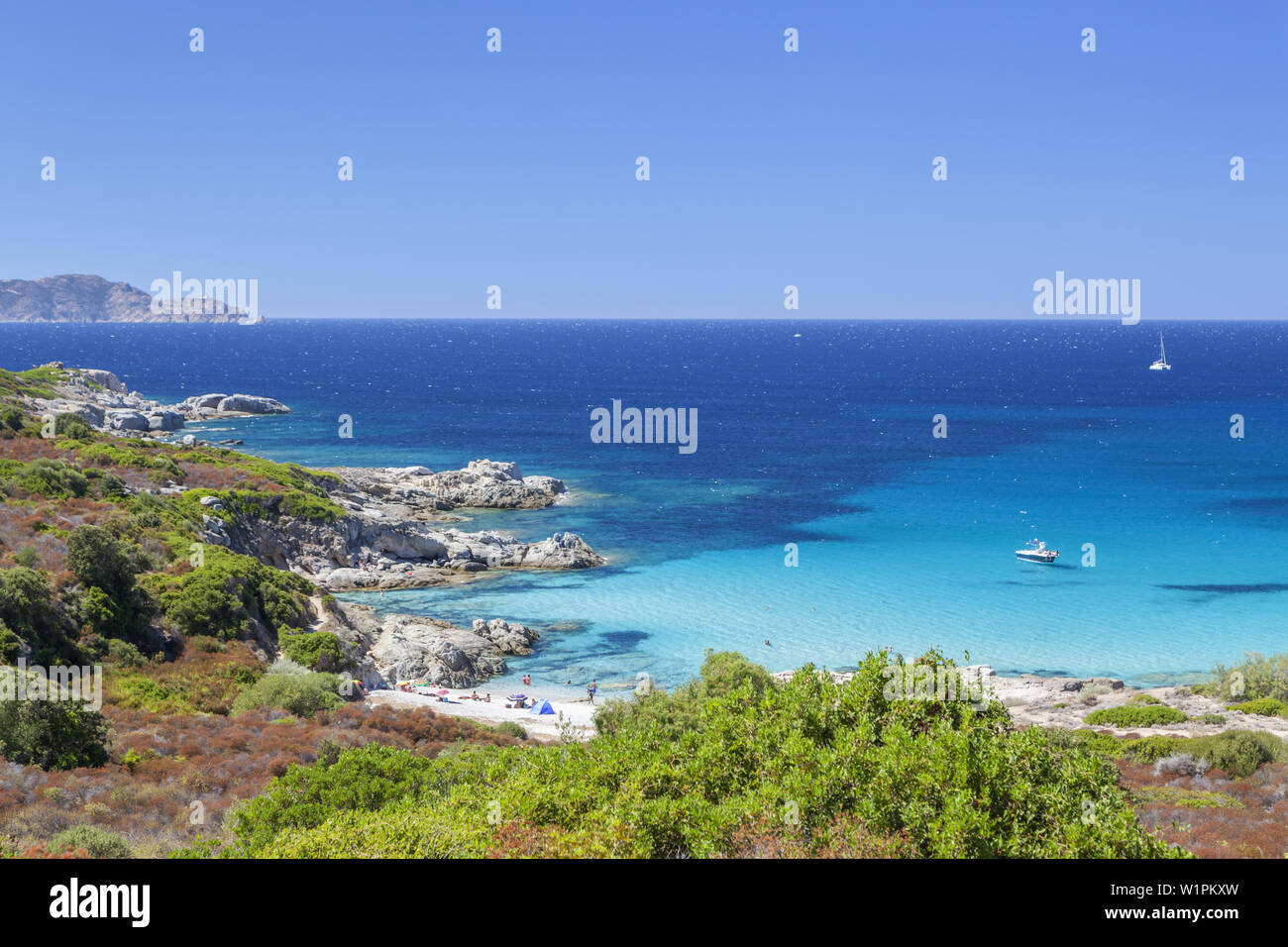 Plage de Algajo, Corse, sud de la France, France, Europe du Sud Banque D'Images