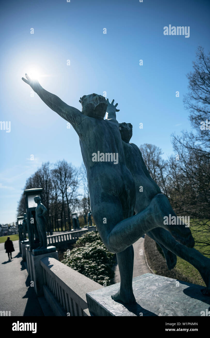 Vigelandsparken, parc de sculpture du sculpteur Gustav Vigeland, parc Frogner, Oslo, Norway, Scandinavia, Europe Banque D'Images