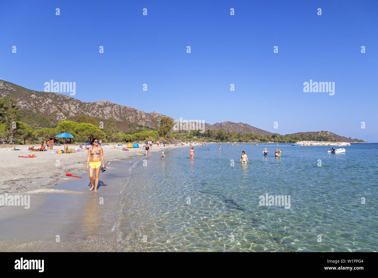 Plage Plage de la Roya à Saint-Florent, Corse, sud de la France, France, Europe du Sud Banque D'Images