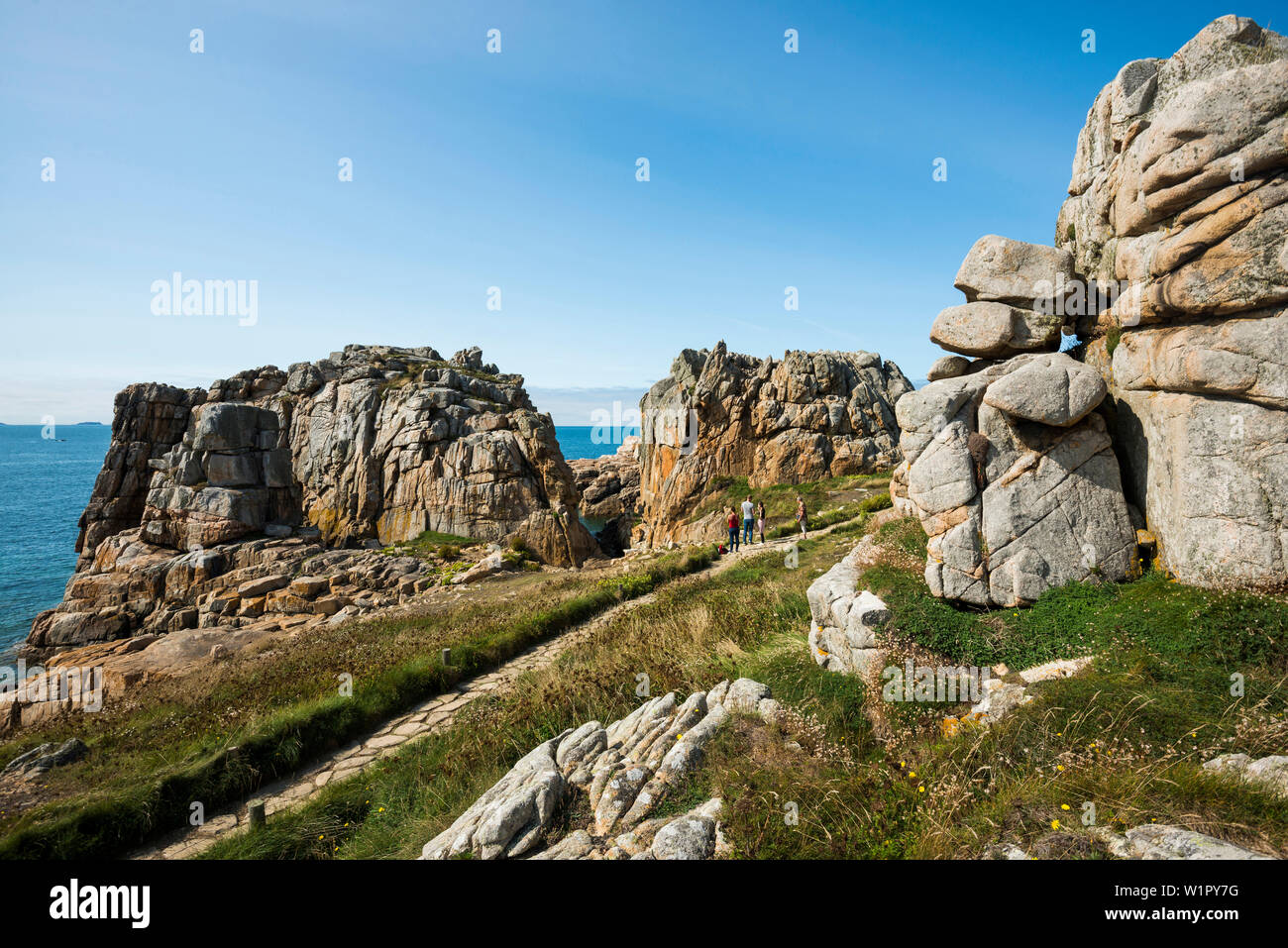 La Gouffre, Plougrescant, Côte de Granit Rose, Côtes d'Armor, Bretagne, France Banque D'Images