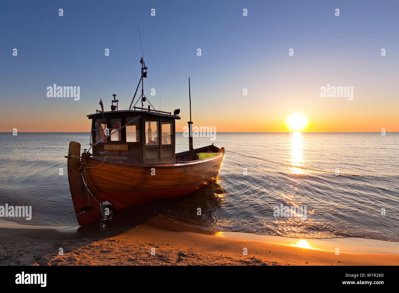 Coupe du poisson sur la plage, Nice, Usedom, mer Baltique, Schleswig-Holstein, Allemagne Banque D'Images