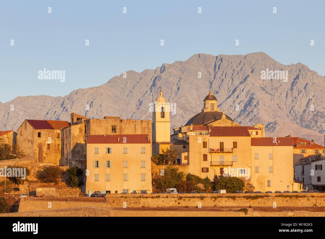 Vue de la citadelle de Calvi, près de Saint-Florent, en Corse, le sud de la France, France, Europe du Sud Banque D'Images