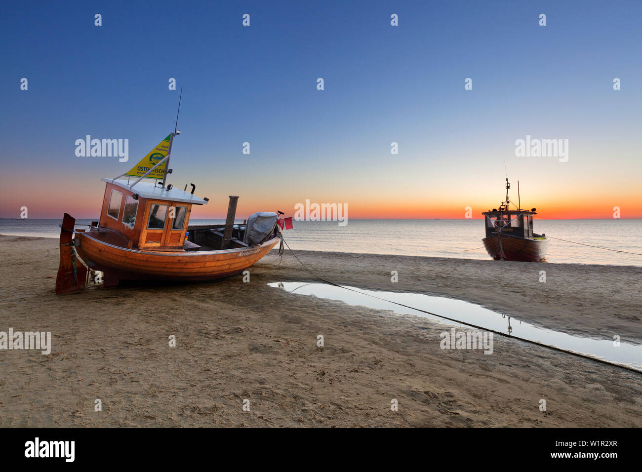 Coupe du poisson sur la plage, Nice, Usedom, mer Baltique, Schleswig-Holstein, Allemagne Banque D'Images