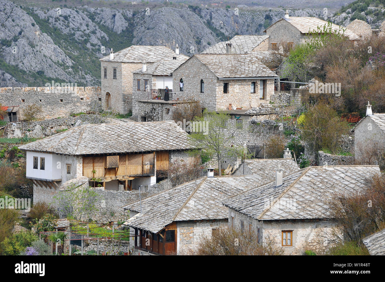 Vieille ville, Počitelj, Bosnie-Herzégovine, Bosna i Hercegovina Banque D'Images