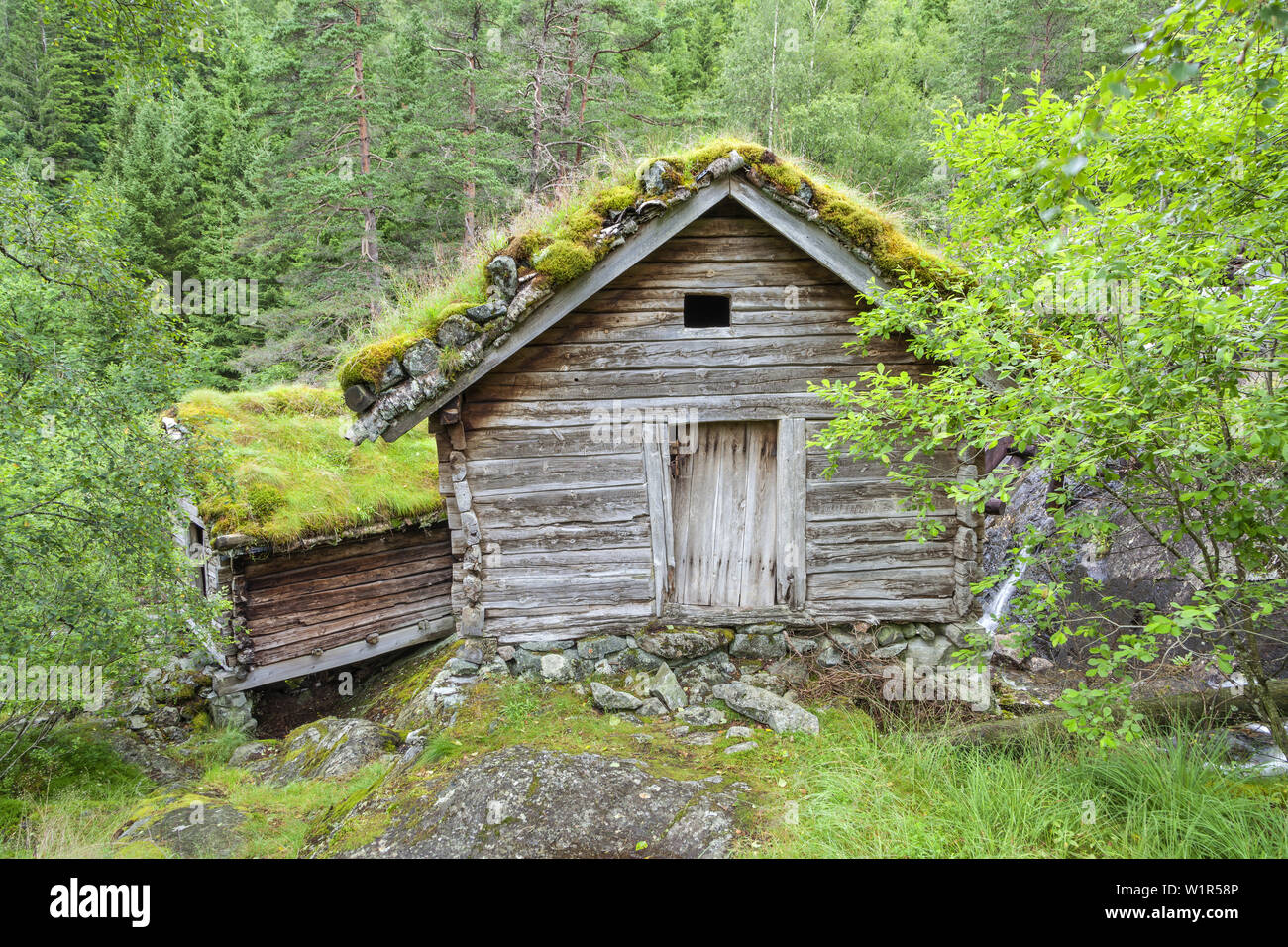 Ancien moulin à eau en Ryfylkemuseet Suldalslagen, musée par Kolbeinstveit, près de Sand, Rogaland, Fjord Norway, sud de la norvège, Norvège, Scandinavie, Norther Banque D'Images