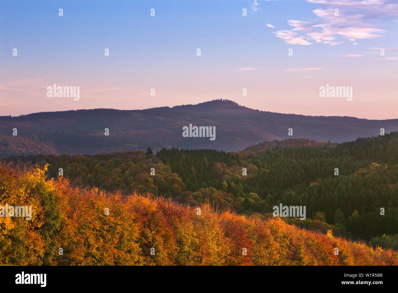 Vue de la Hohe Acht belvédère, près de Adenau, Eifel, Rhénanie-Palatinat, Allemagne Banque D'Images