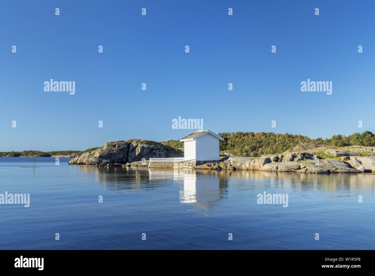 Cabane sur l'île Hisøy, près d'Arendal, Aust-Agder, Norvège du Sud, Sørlandet, Norvège, Scandinavie, Europe du Nord, Europe Banque D'Images