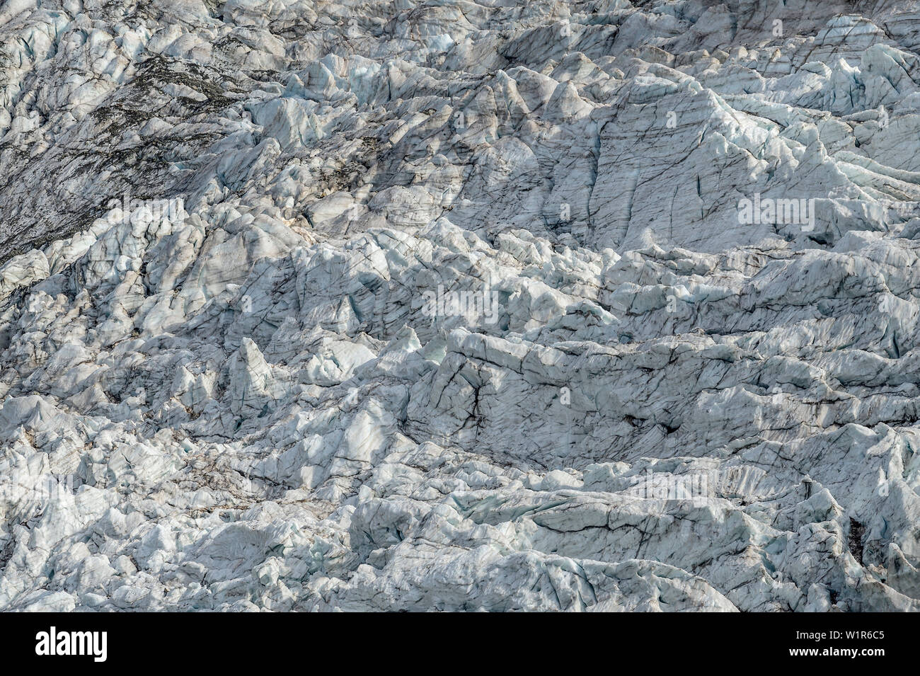 Cascade de glace au Glacier Glacier Blanc, Glacier Blanc, Ecrins, Parc National des Écrins, Dauphine, Dauphiné, Hautes Alpes, France Banque D'Images