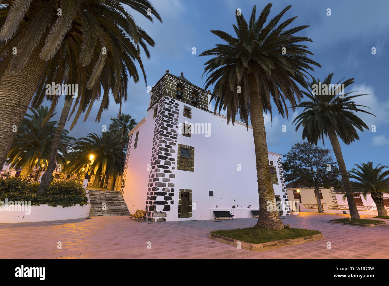 Dans l'église San Andrés, palmiers, l'île de La Palma, Îles Canaries, Espagne Banque D'Images