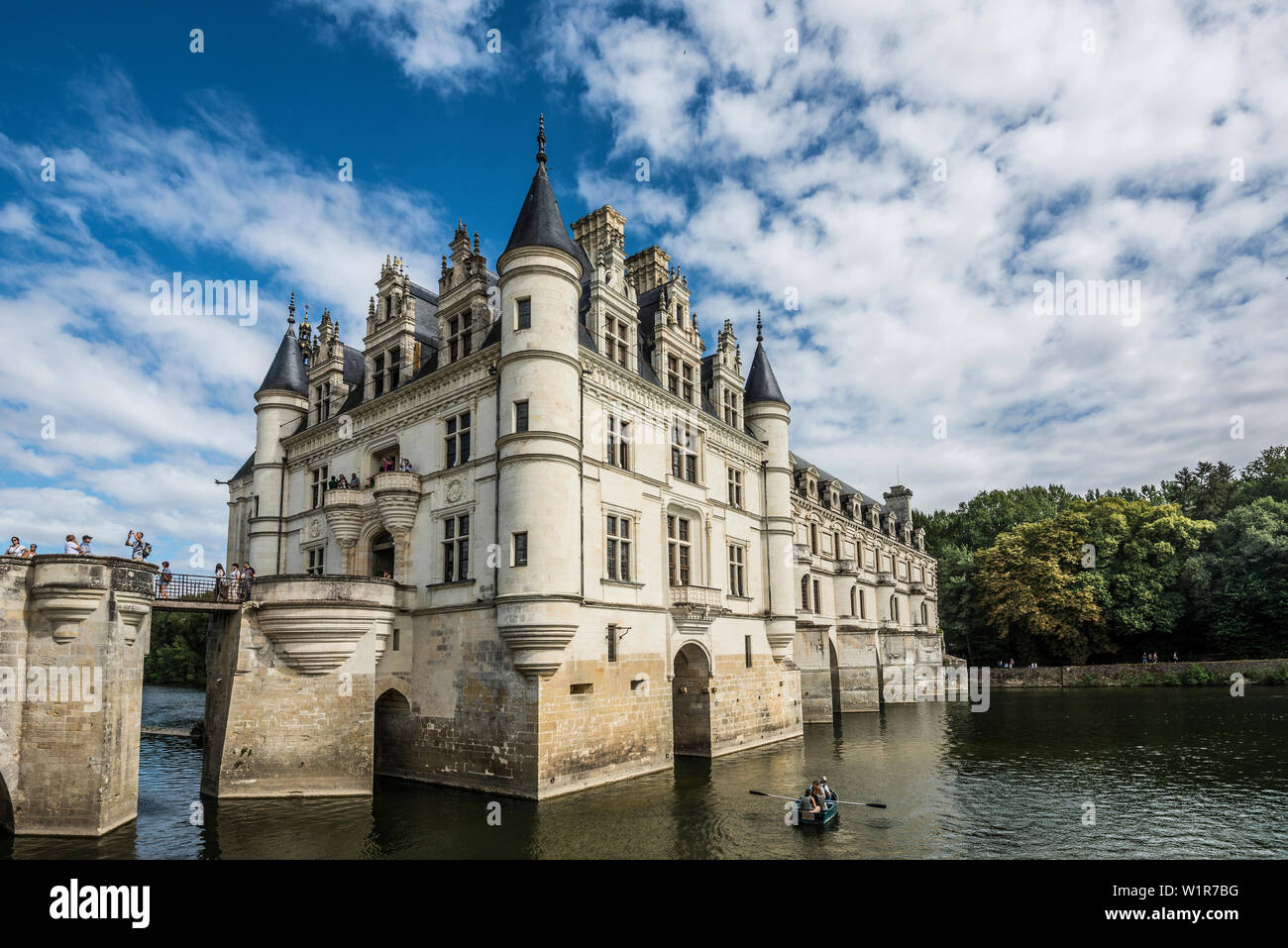 La visite du Château de Chenonceau sur le Cher, le Château de Chenonceau, Chenonceaux, Département Indre-et-Loire, région Centre, France Banque D'Images