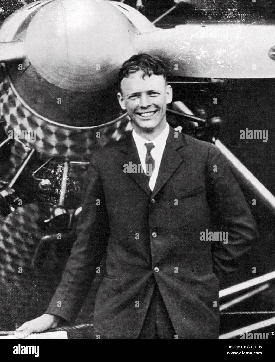 CHARLES LINDBERGH (1902-1974), aviateur américain peu après sa non-stop,solo vol transatlantique en mai 1927 Banque D'Images