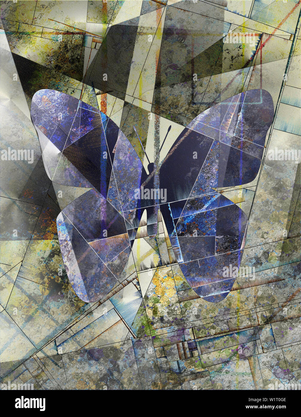 Papillon art abstrait moderne Banque D'Images