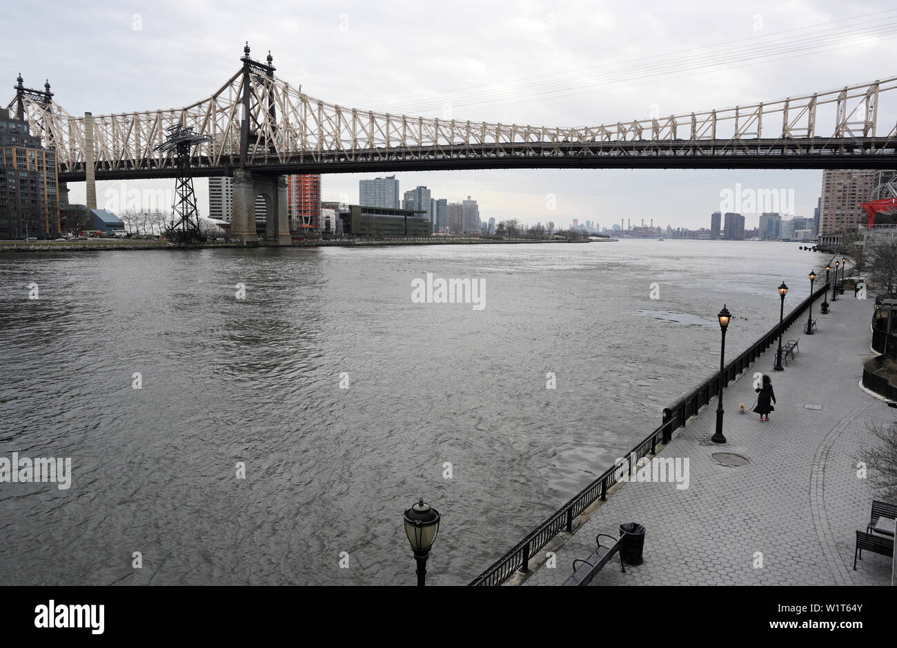 Queensboro Bridge, 59th Street Bridge, et l'East River, New York, à au sud de Manhattan Upper East Side Banque D'Images