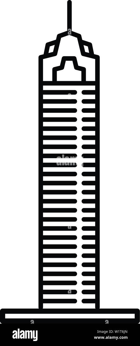 L'icône de la Sky Tower City. Sky tower City aperçu l'icône vecteur pour la conception web isolé sur fond blanc Illustration de Vecteur