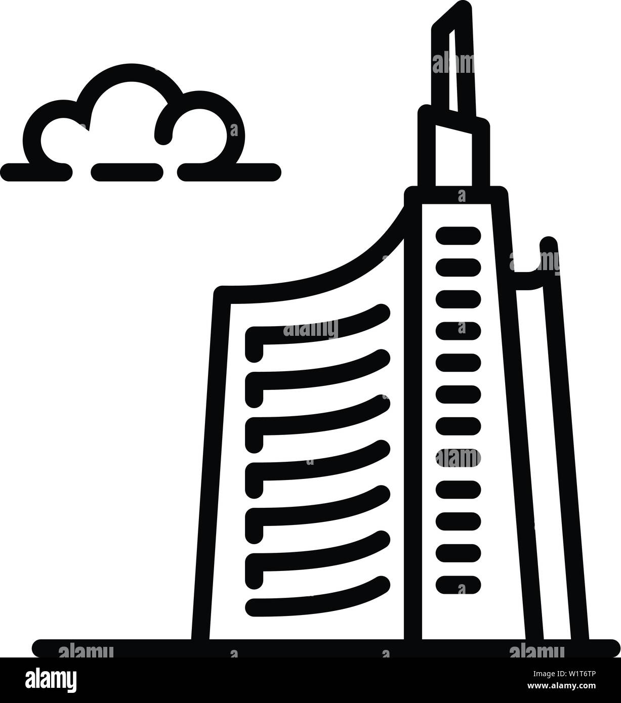 Bâtiment moderne de Milan. Bâtiment moderne de Milan aperçu l'icône vecteur pour la conception web isolé sur fond blanc Illustration de Vecteur