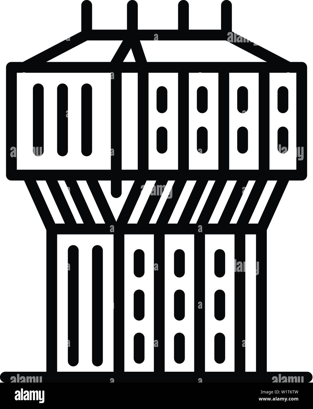 Icône ancienne tour de Milan. Contours milan ancienne tour icône vecteur pour la conception web isolé sur fond blanc Illustration de Vecteur