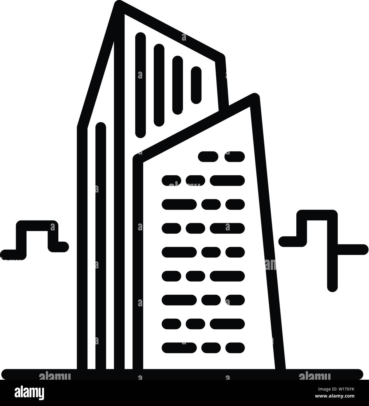 Pirelli Milan towers icône. Contours Milan tours pirelli pour l'icône vecteur web design isolé sur fond blanc Illustration de Vecteur