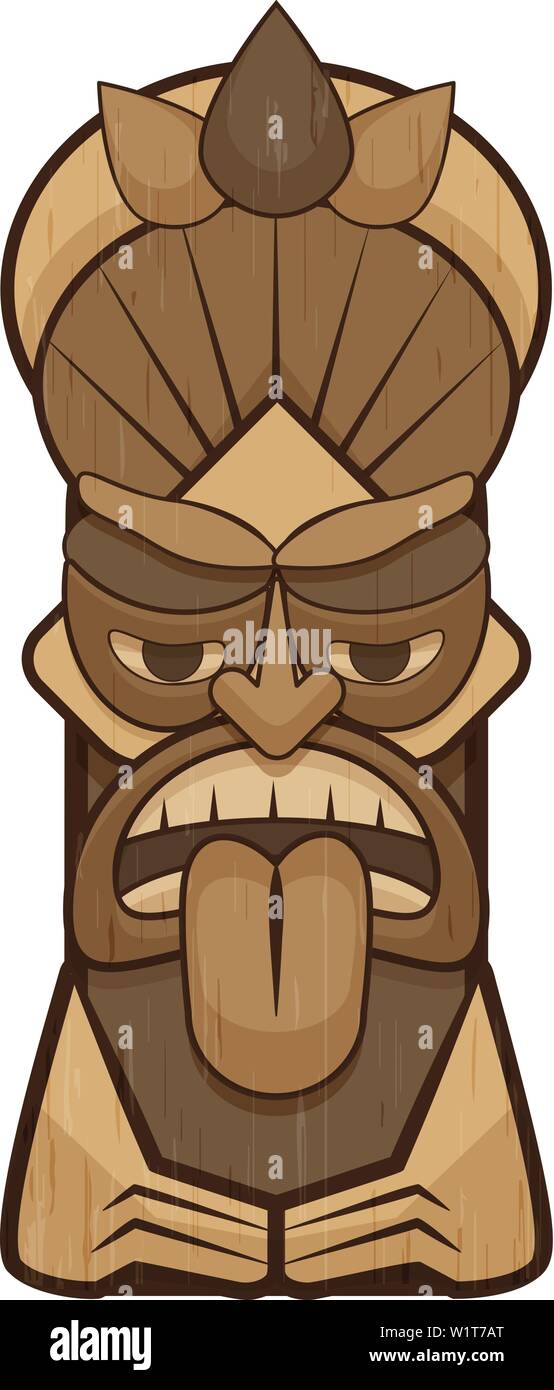 Idole Tiki icône langue maternelle. Caricature d'idole tiki icône vecteur langue maternelle pour la conception web isolé sur fond blanc Illustration de Vecteur