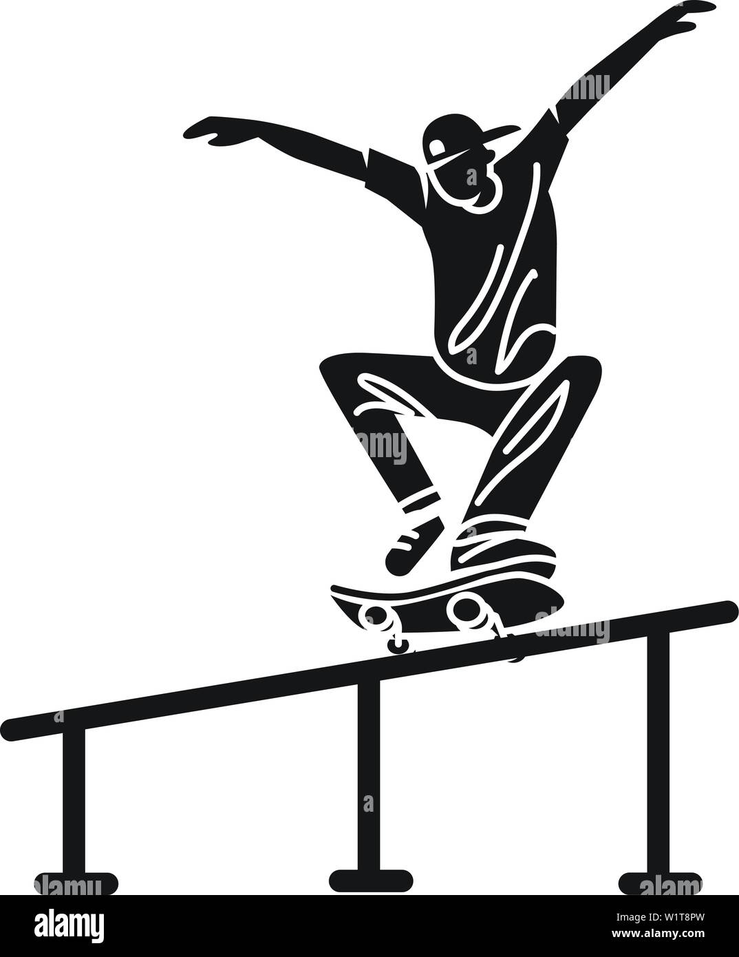 Icône astuce tuyau skateur. Simple illustration de skater truc tuyau icône vecteur pour la conception web isolé sur fond blanc Illustration de Vecteur