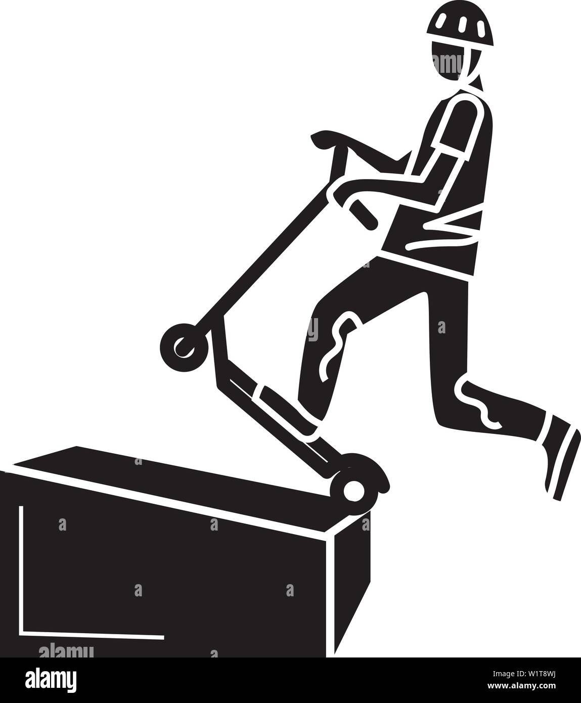 Icône astuce scooter. Simple illustration de l'icône vecteur astuce scooter pour la conception web isolé sur fond blanc Illustration de Vecteur