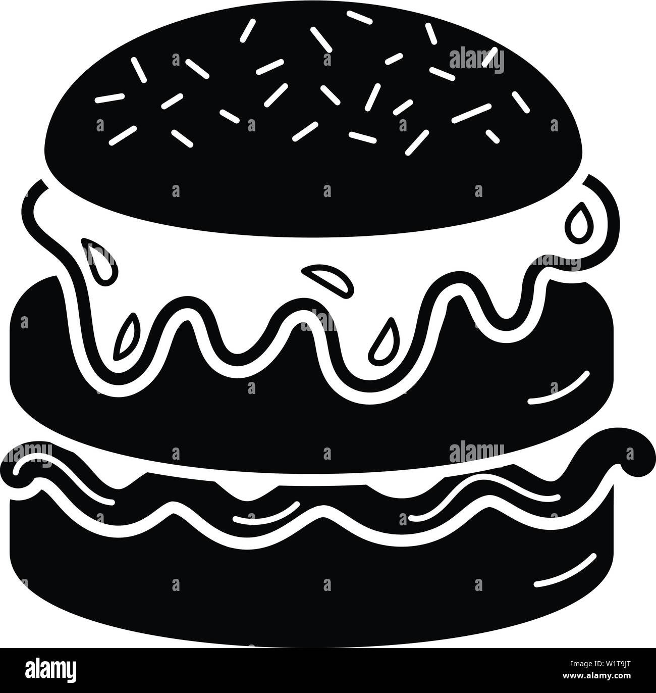 Street food burger, icône de style simple Illustration de Vecteur