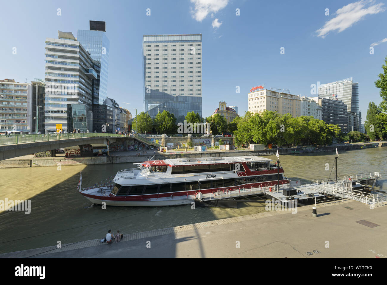 Canal du Danube, 1er arrondissement de Innere Stadt, Vienne, Autriche Banque D'Images