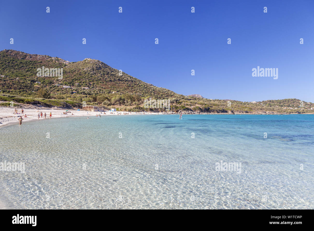 La plage de Bodri, près de l'Ile Rousse, Corse, sud de la France, France, Europe du Sud Banque D'Images