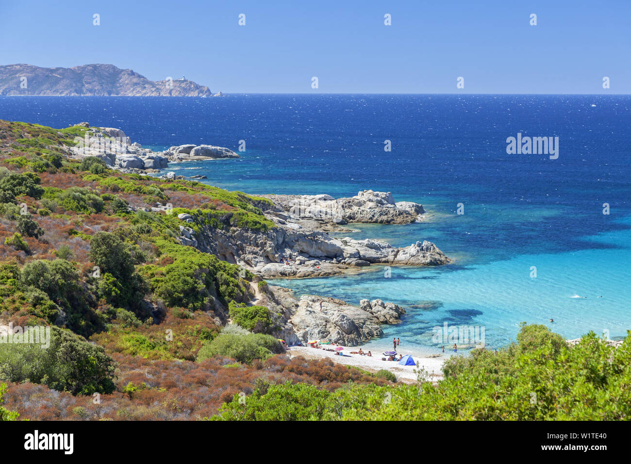 Plage de Algajo, Corse, sud de la France, France, Europe du Sud Banque D'Images