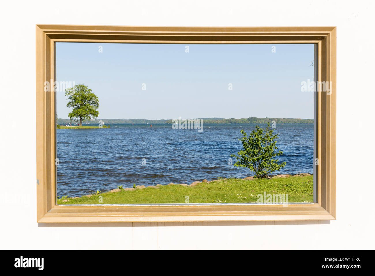 Le château de Schwerin, château, immense photo frame de l'homme et de la nature, l'art, capitale provinciale, les lacs de Mecklenburg, 1, Banque D'Images