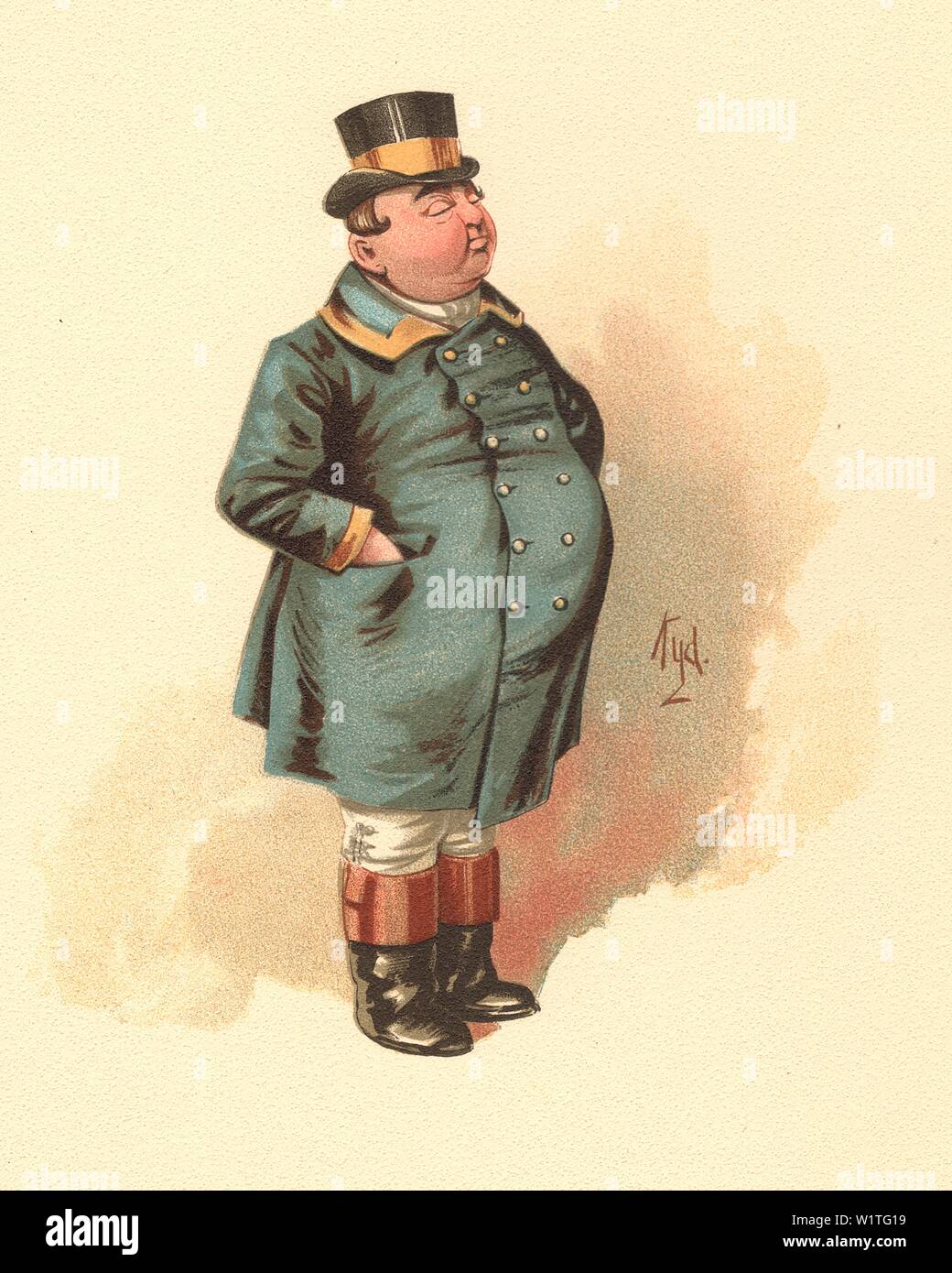 La Fat Boy - le Pickwick Papers Caractère dans "les personnages de Charles Dickens Pourtrayed dans une série de sketches originaux couleur de l'eau par Kyd" Banque D'Images