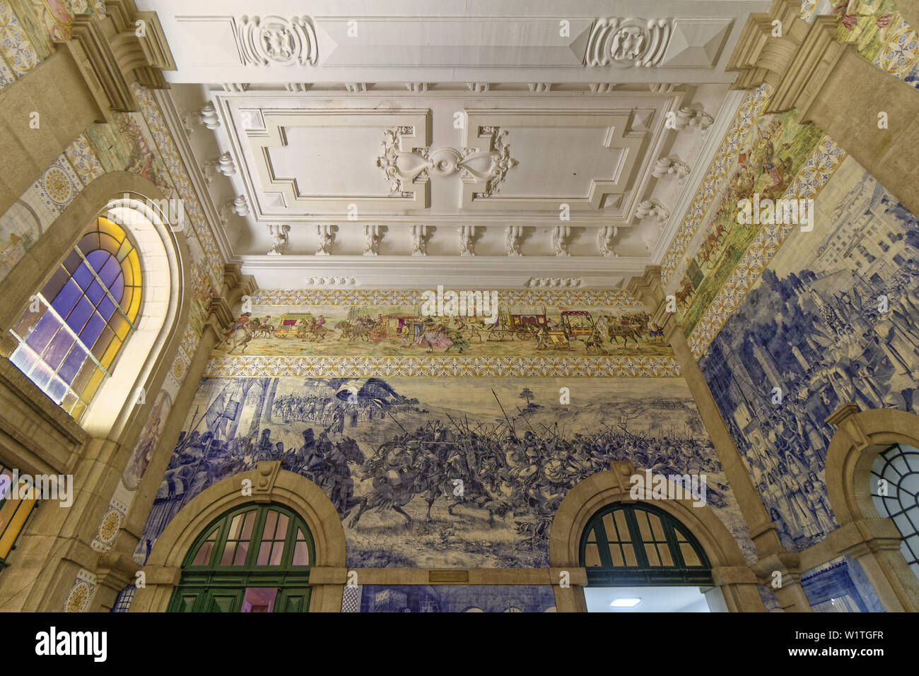 La gare centrale, l'Azulejo Sao Bento, Porto, région Norte, Portugal, Porto Banque D'Images